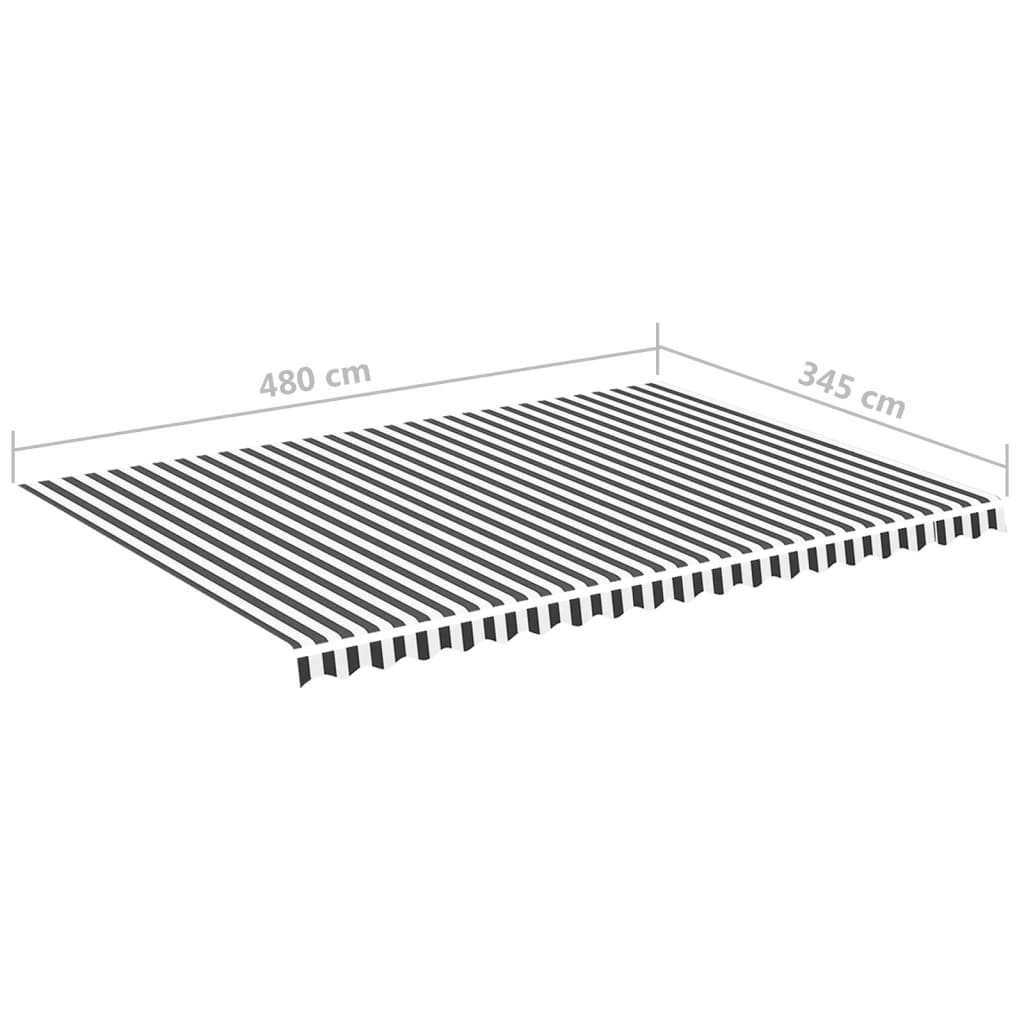 vidaXL Zapasowa tkanina na markizę, antracytowo-biała, 5x3,5 m