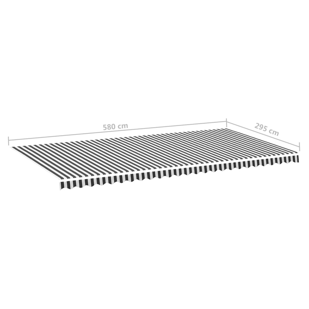 vidaXL Zapasowa tkanina na markizę, antracytowo-biała, 6x3 m