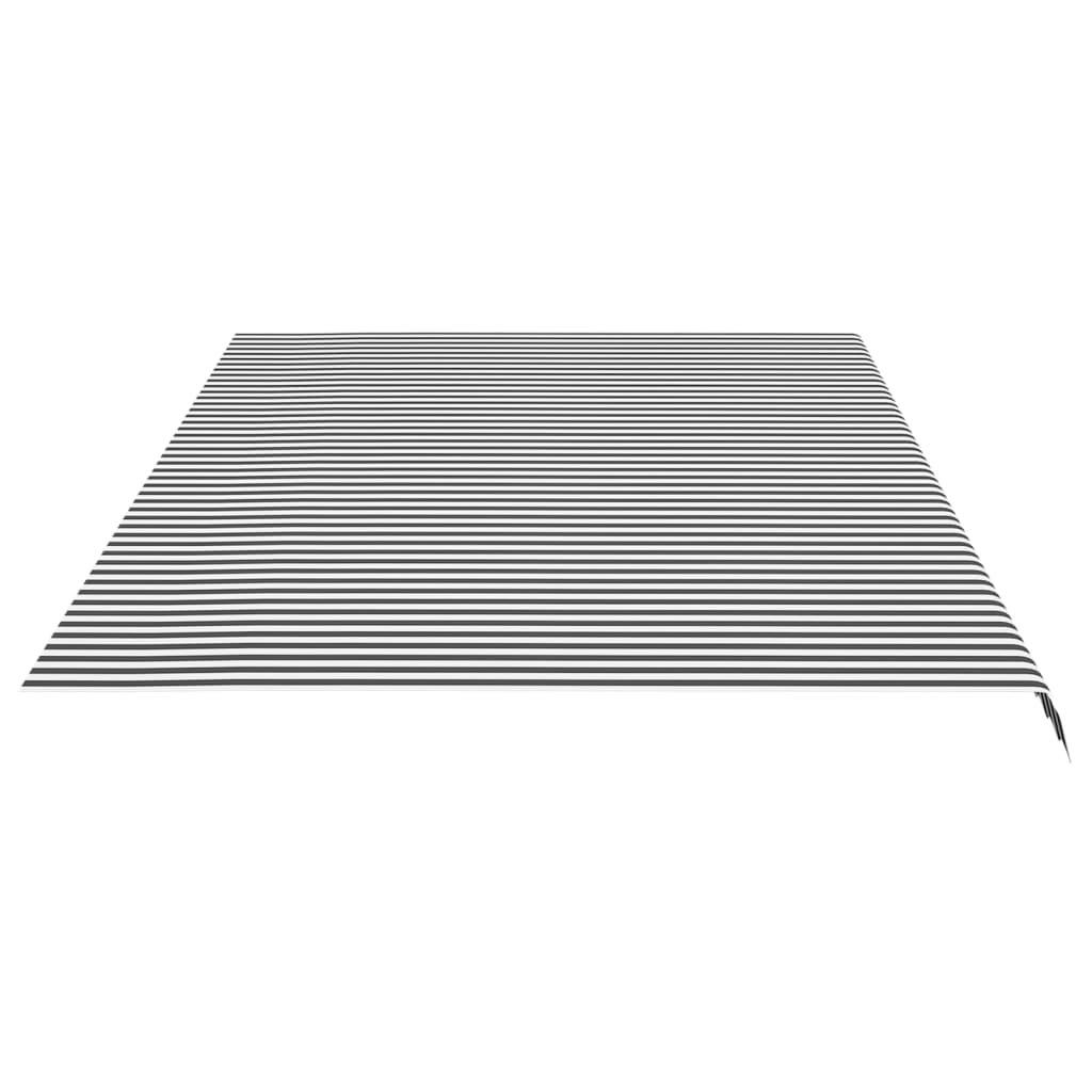 vidaXL Zapasowa tkanina na markizę, antracytowo-biała, 6x3,5 m