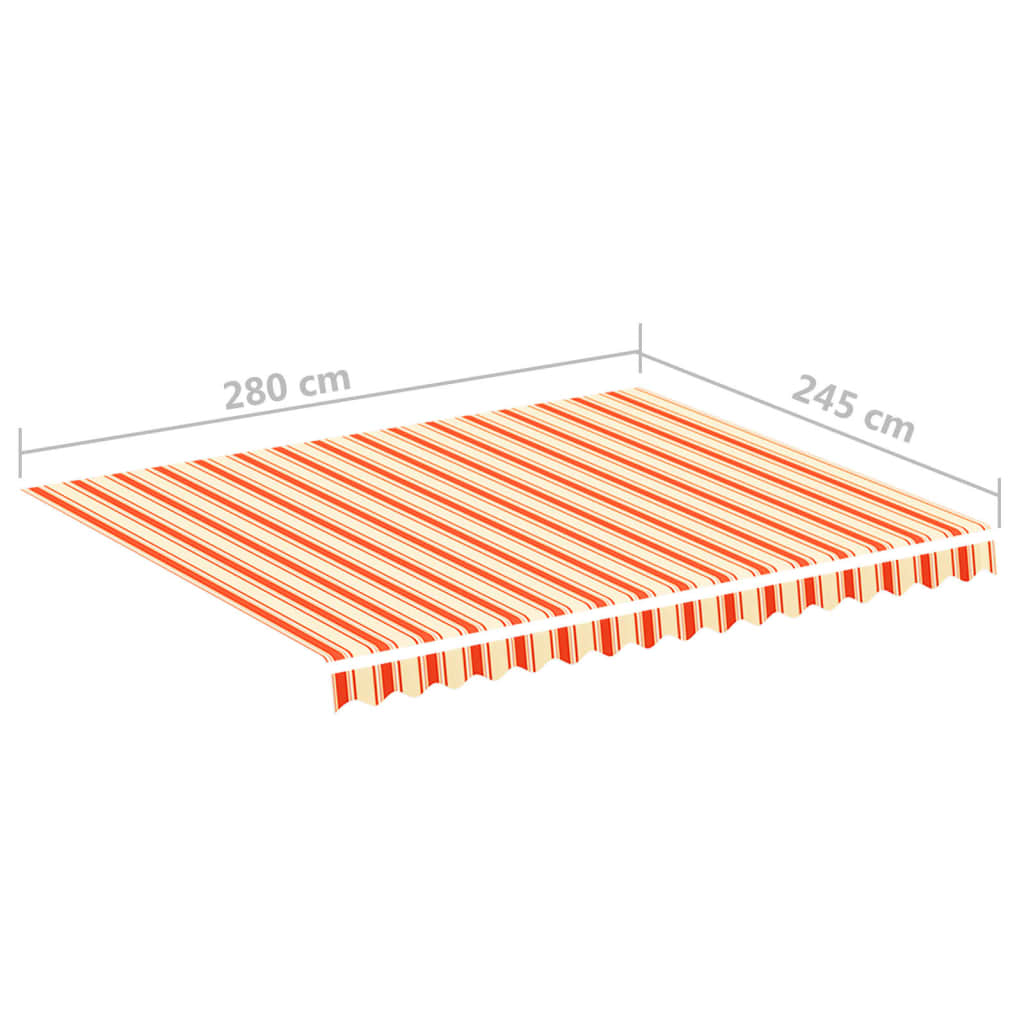 vidaXL Zapasowa tkanina na markizę, żółto-pomarańczowa, 3x2,5 m, poliester