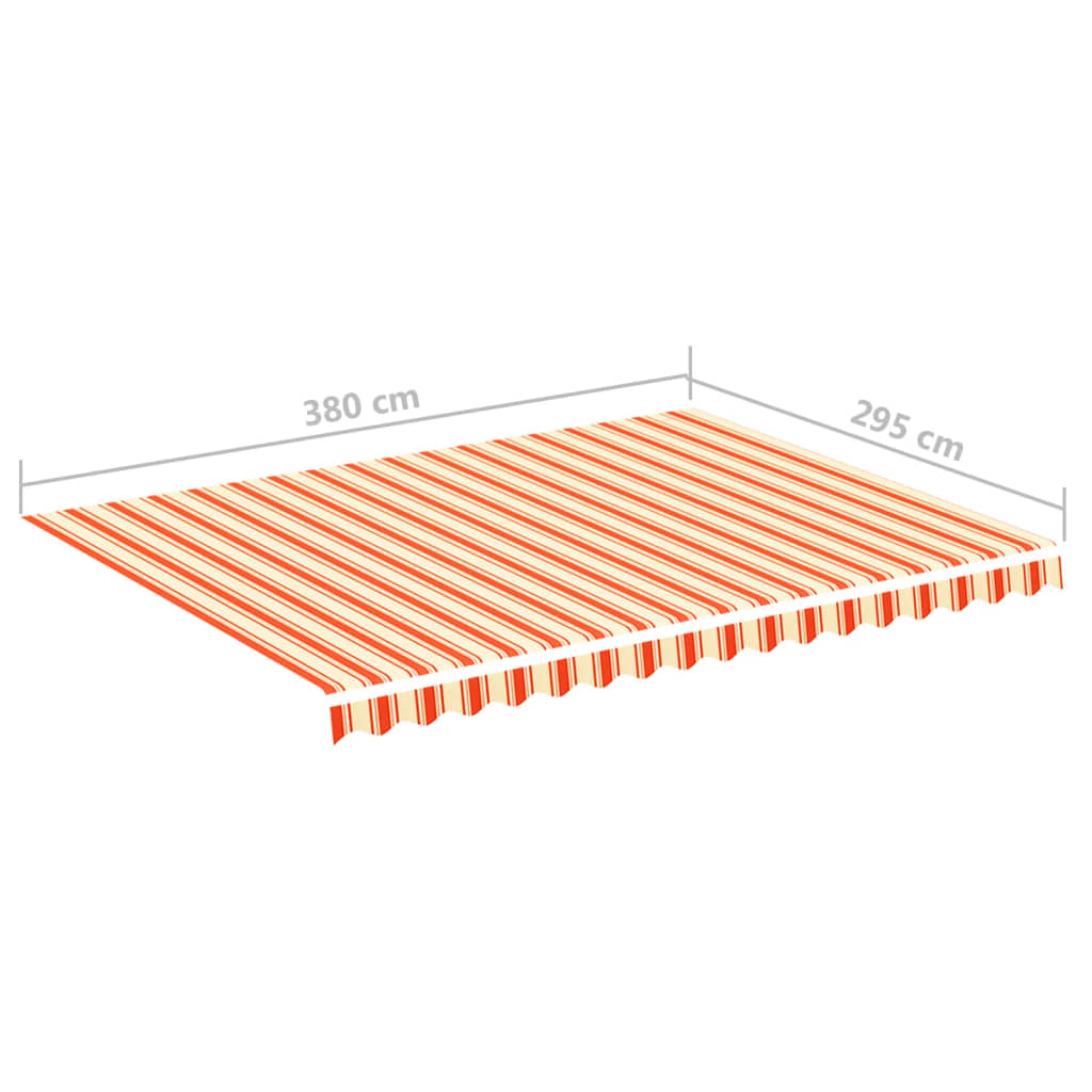 vidaXL Zapasowa tkanina na markizę, żółto-pomarańczowa, 4x3 m, poliester