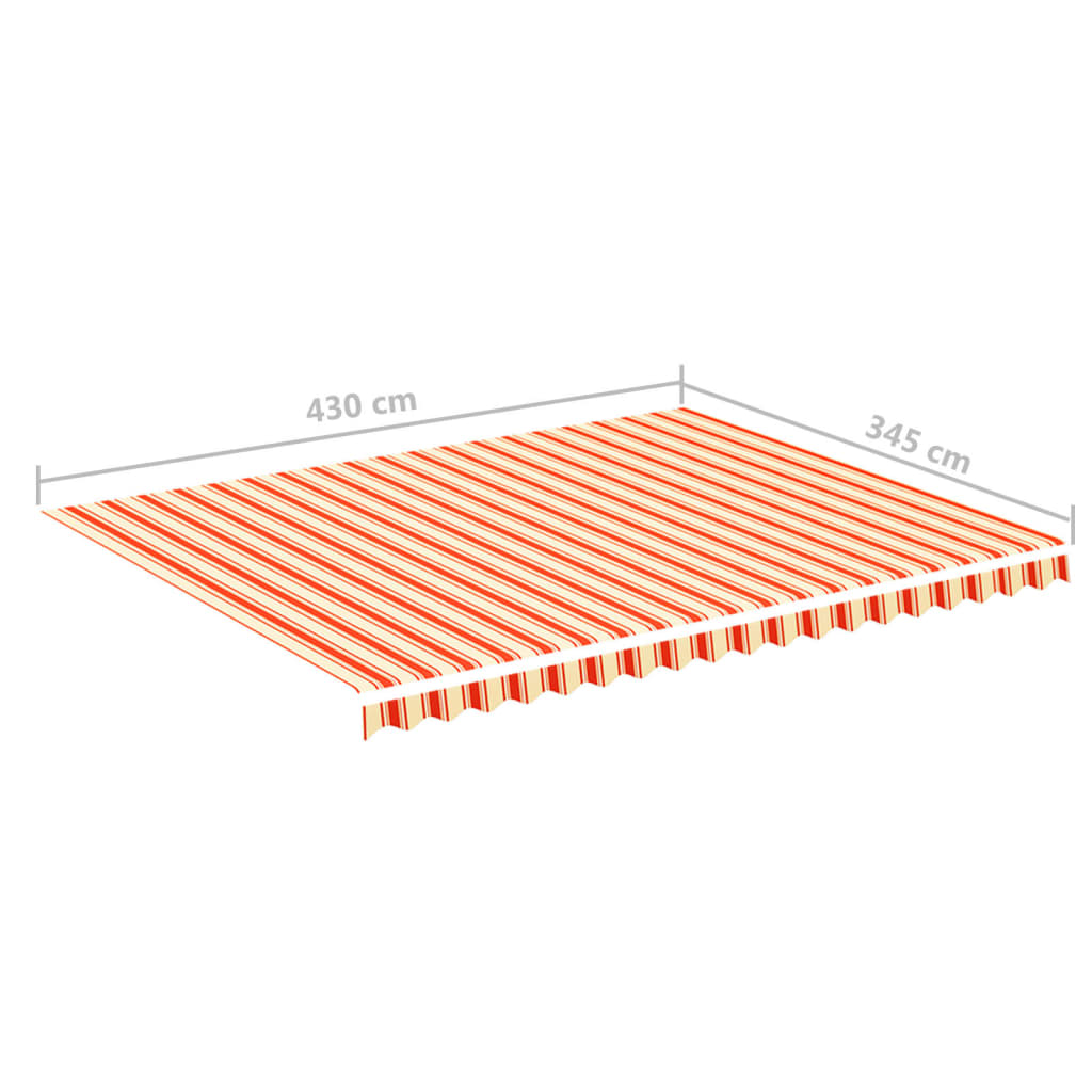 vidaXL Zapasowa tkanina na markizę, żółto-pomarańczowa, 4,5x3,5 m, poliester