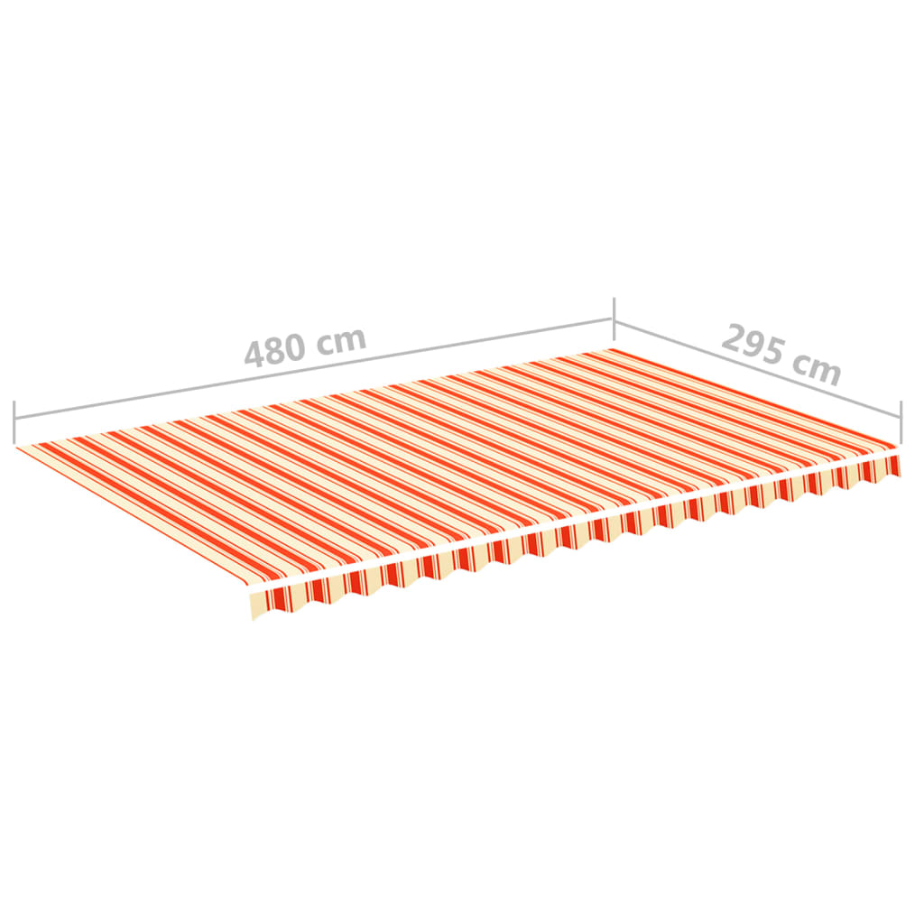 vidaXL Zapasowa tkanina na markizę, żółto-pomarańczowa, 5x3 m