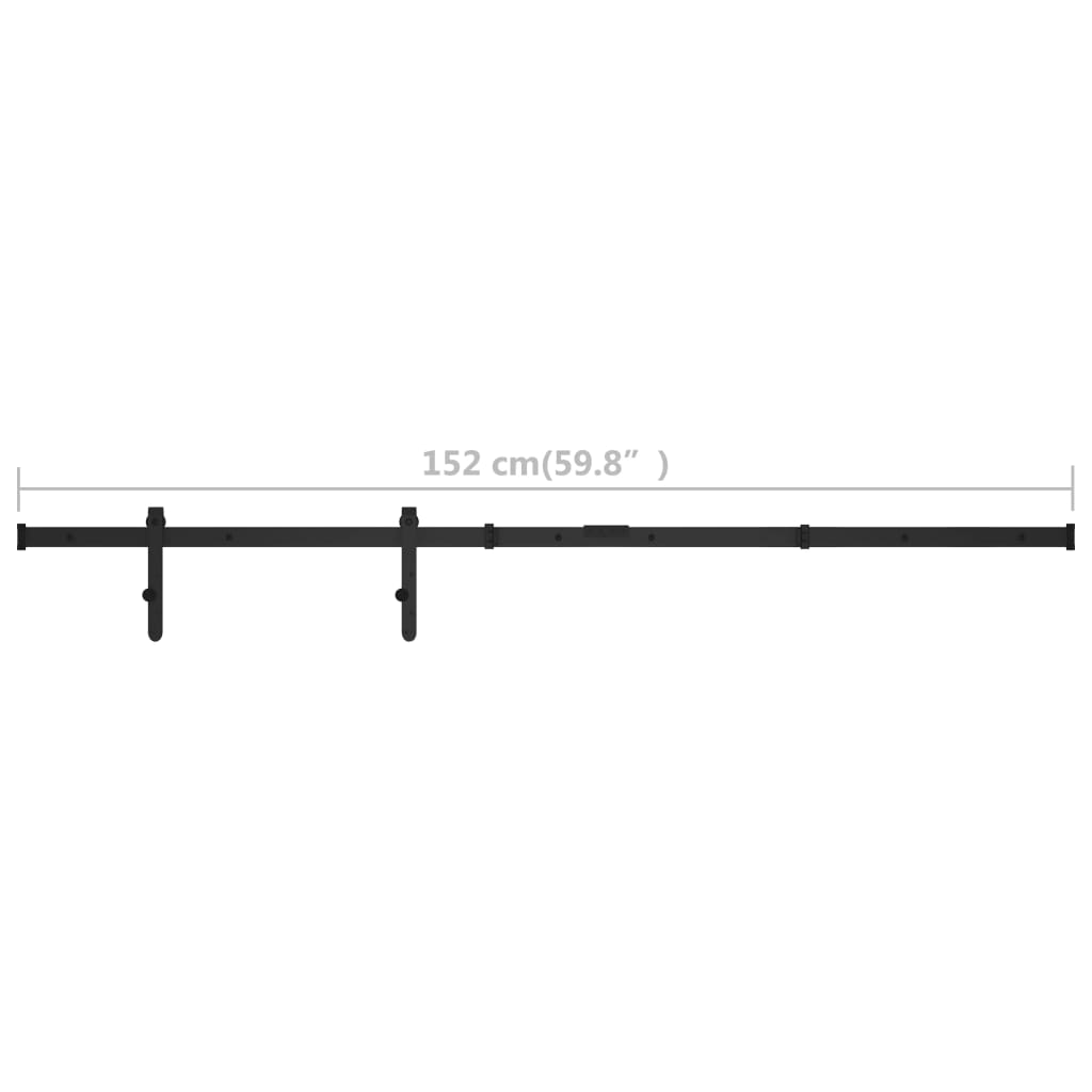 vidaXL System do drzwi przesuwnych do mebli, stal węglowa, 152 cm