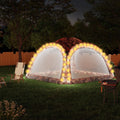 vidaXL Namiot imprezowy z LED i 4 ściankami, 3,6x3,6x2,3 m, moro