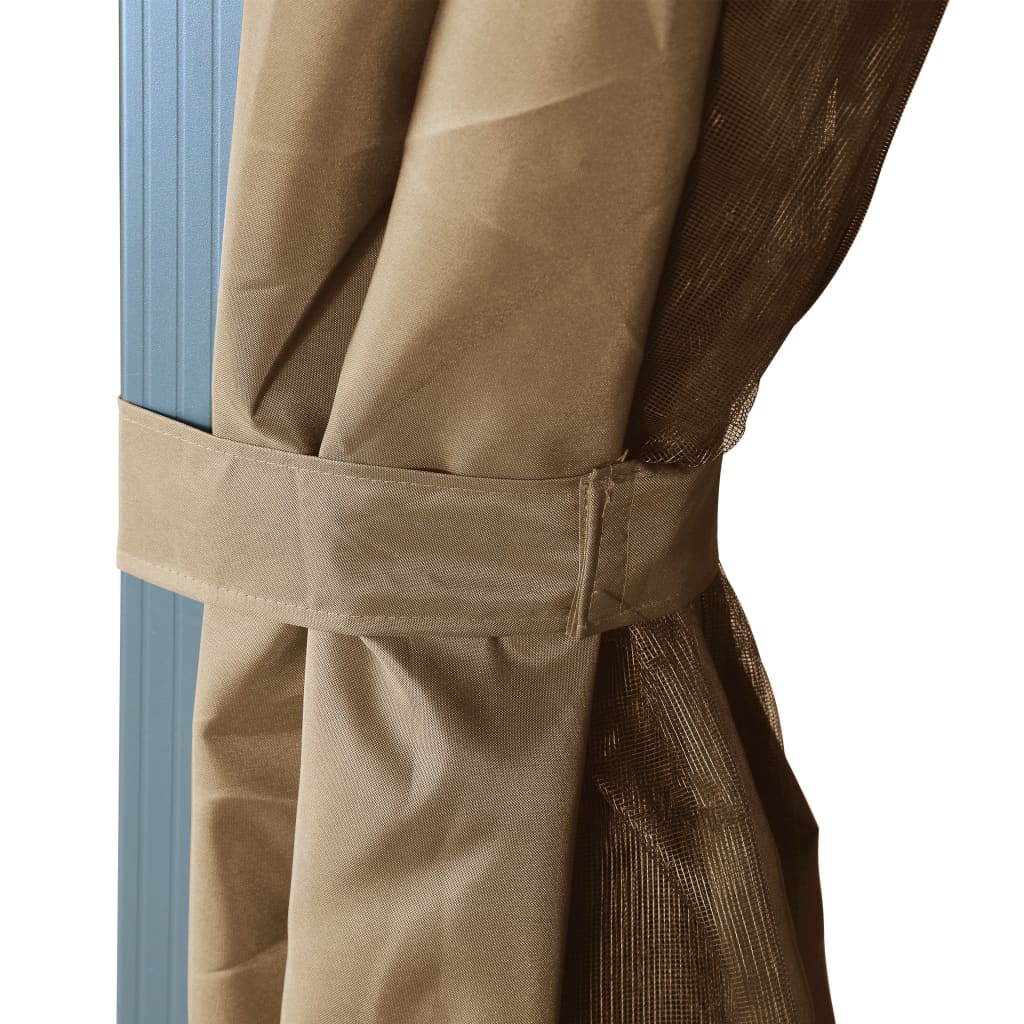 vidaXL Altana ogrodowa z zasłonami, 300 x 300 cm, taupe, aluminium