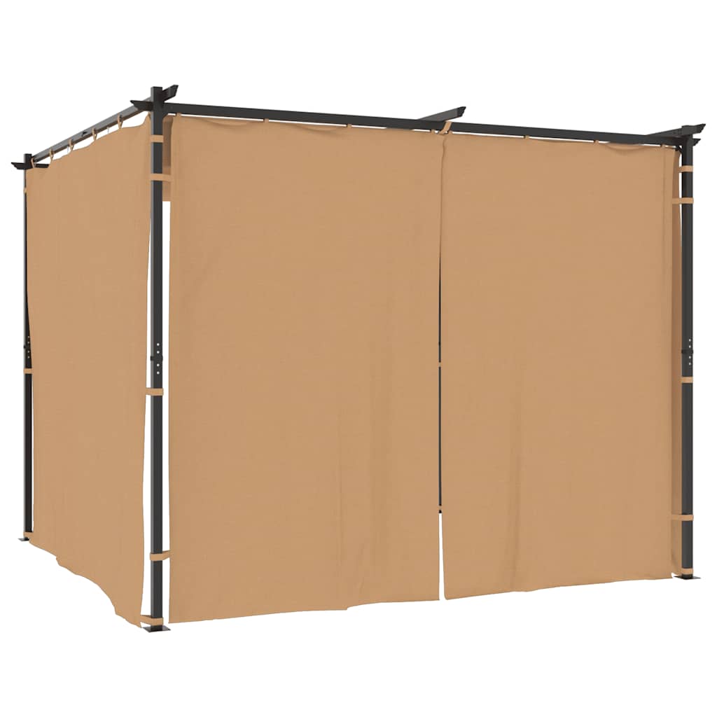 vidaXL Altana ogrodowa z zasłonami, 3 x 3 m, antracytowa, stal