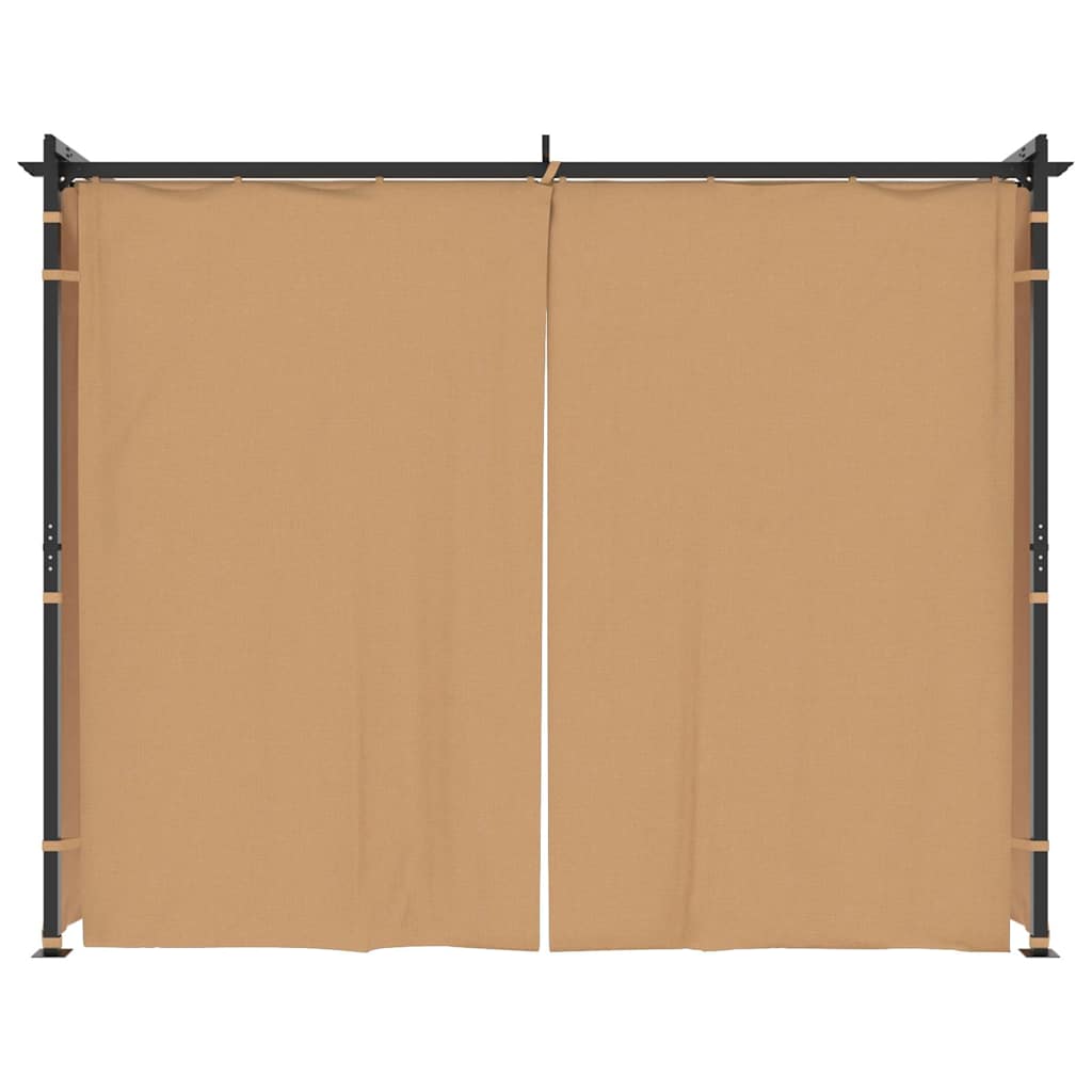 vidaXL Altana ogrodowa z zasłonami, 3 x 3 m, antracytowa, stal