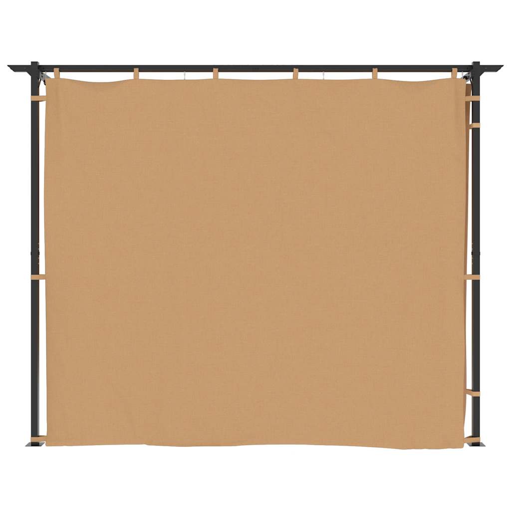 vidaXL Altana ogrodowa z zasłonami, 3 x 3 m, antracytowa, stal