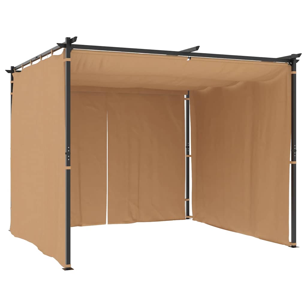 vidaXL Altana ogrodowa z zasłonami, 3 x 3 m, antracytowa, stal