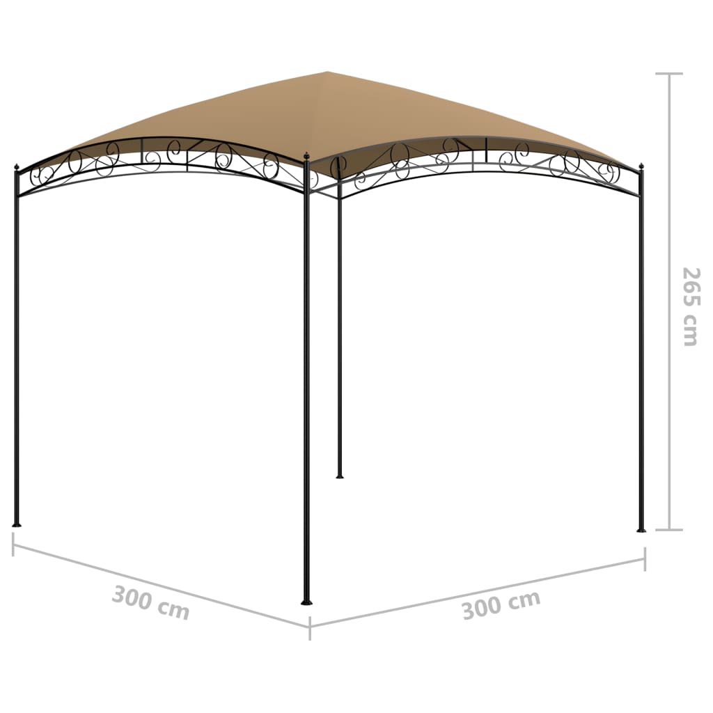 vidaXL Altana, 3x3x2,65 m, kolor taupe, 180 g/m²