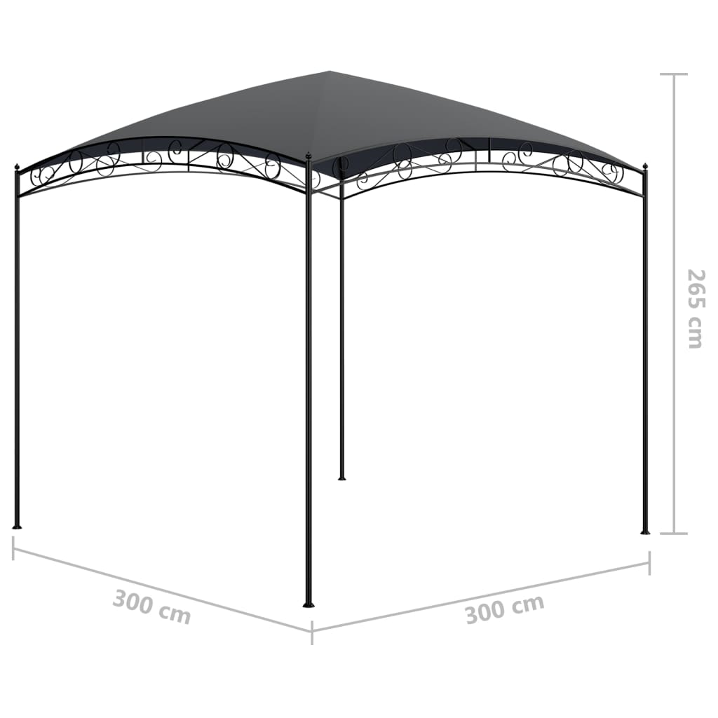 vidaXL Altana, 3x3x2,65 m, antracytowa, 180 g/m²
