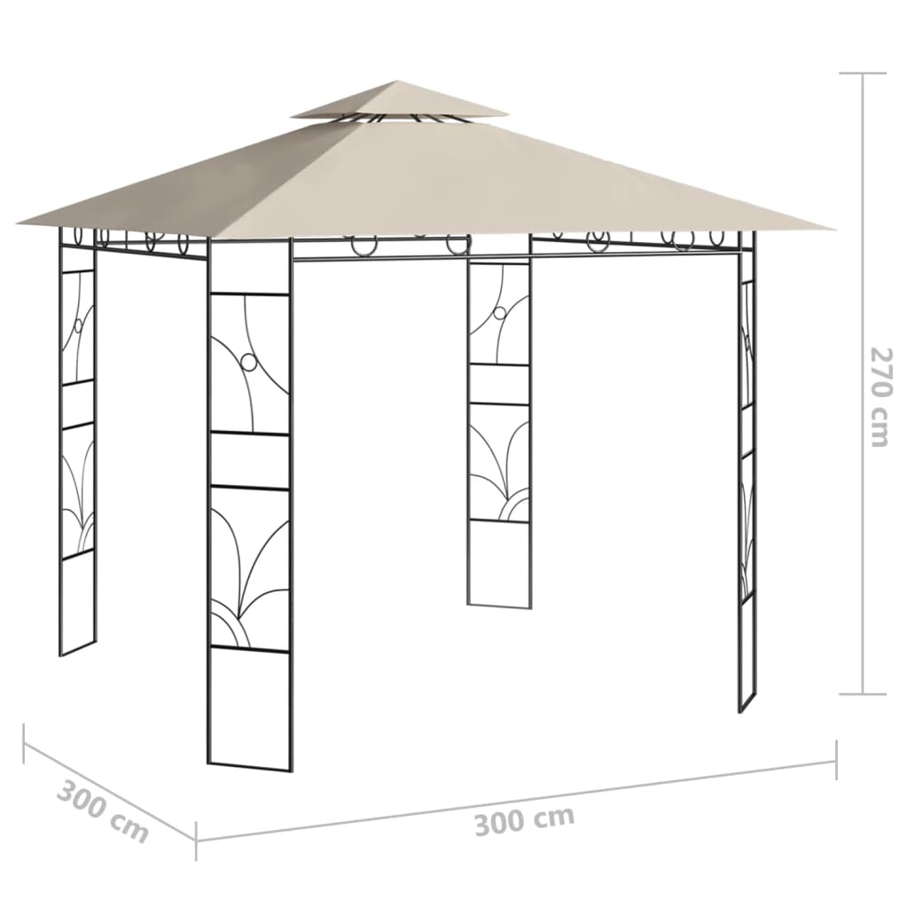 vidaXL Altana, 3x3x2,7 m, kremowa, 160 g/m²