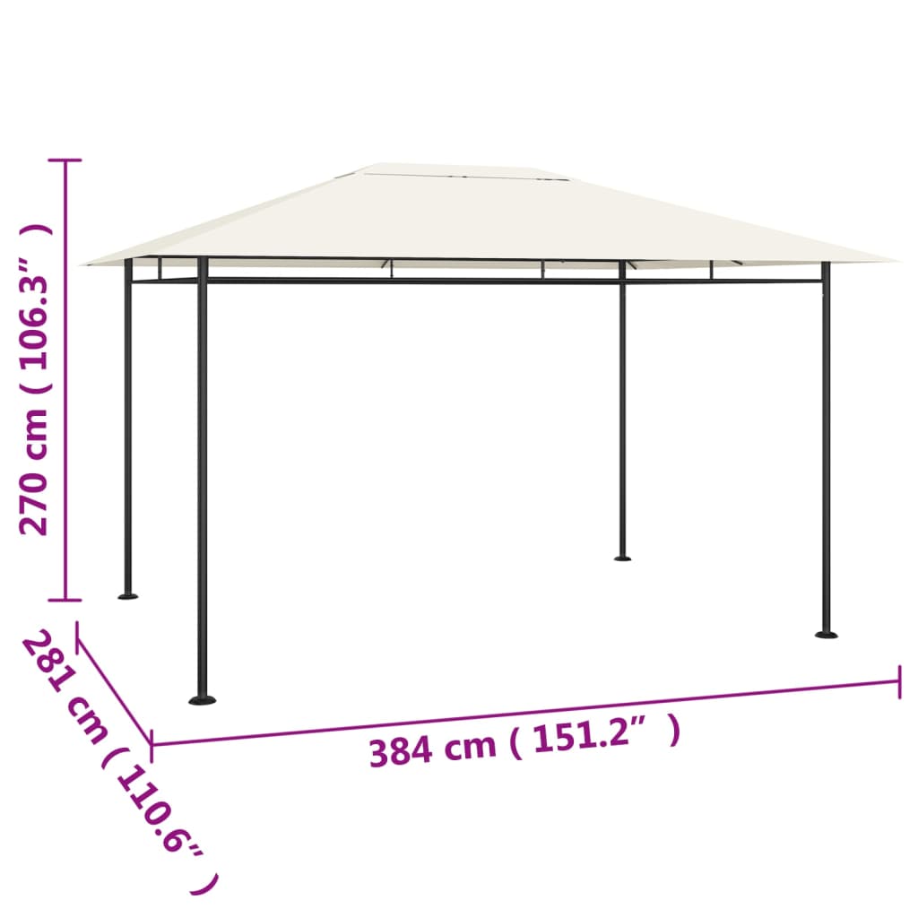 vidaXL Altana, 384x281x270 cm, kremowa, 180 g/m²