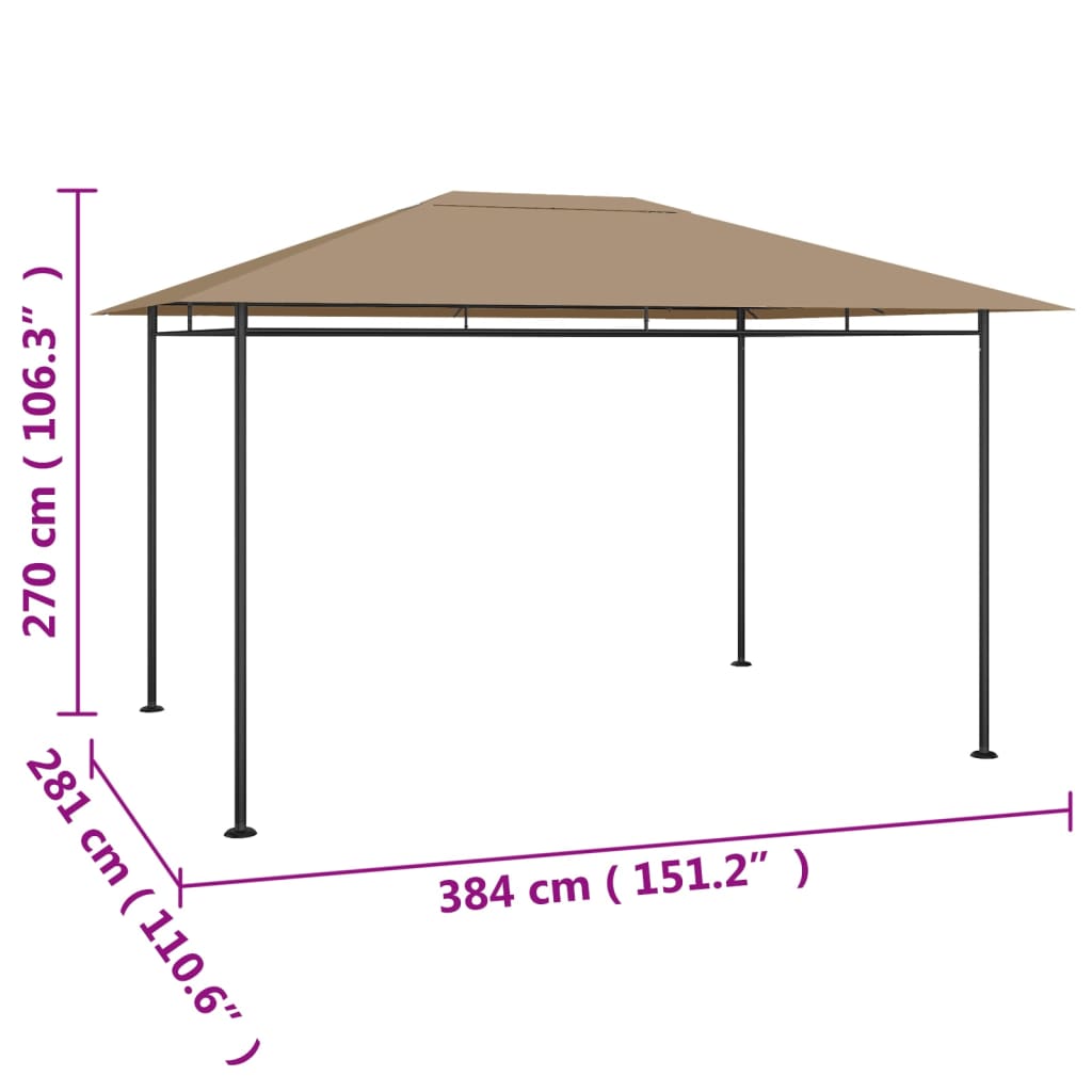 vidaXL Altana, 384x281x270 cm, kolor taupe, 180 g/m²