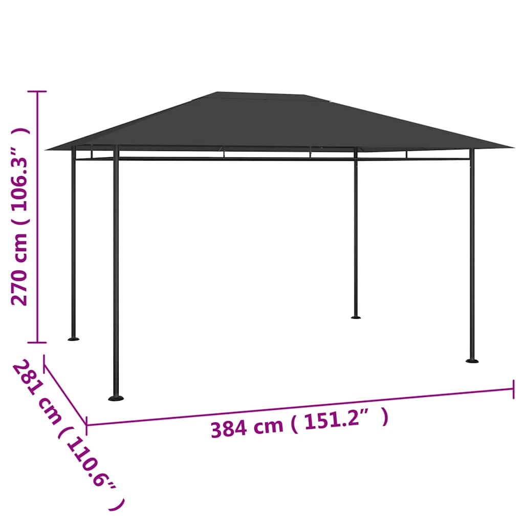 vidaXL Altana, 384x281x270 cm, antracytowa, 180 g/m²