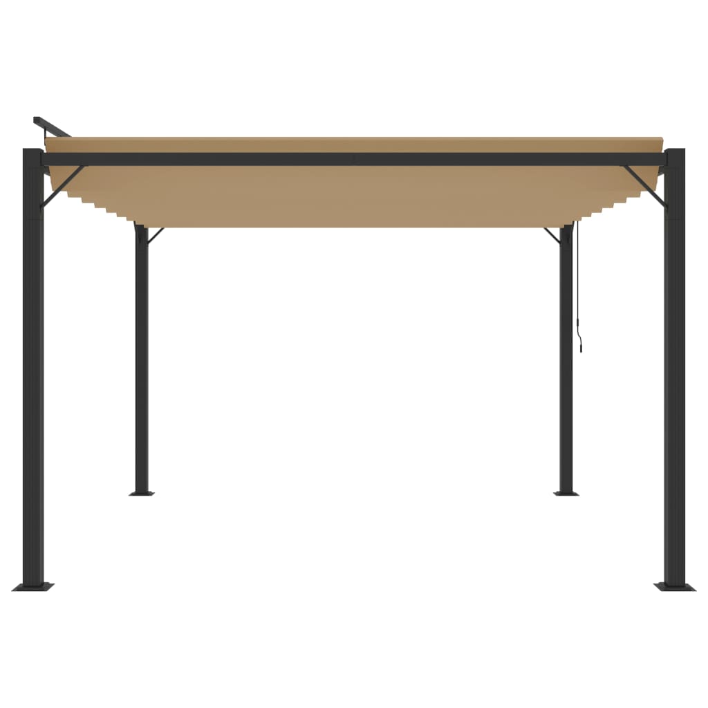 vidaXL Altana z żaluzjowym dachem 3x3 m, taupe, tkanina i aluminium