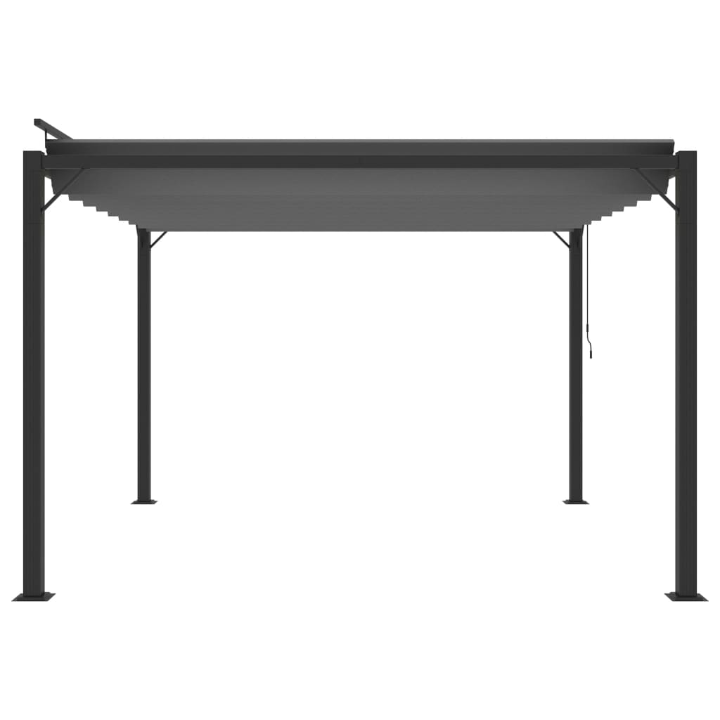 vidaXL Altana z żaluzjowym dachem 3x3 m, antracyt, tkanina i aluminium