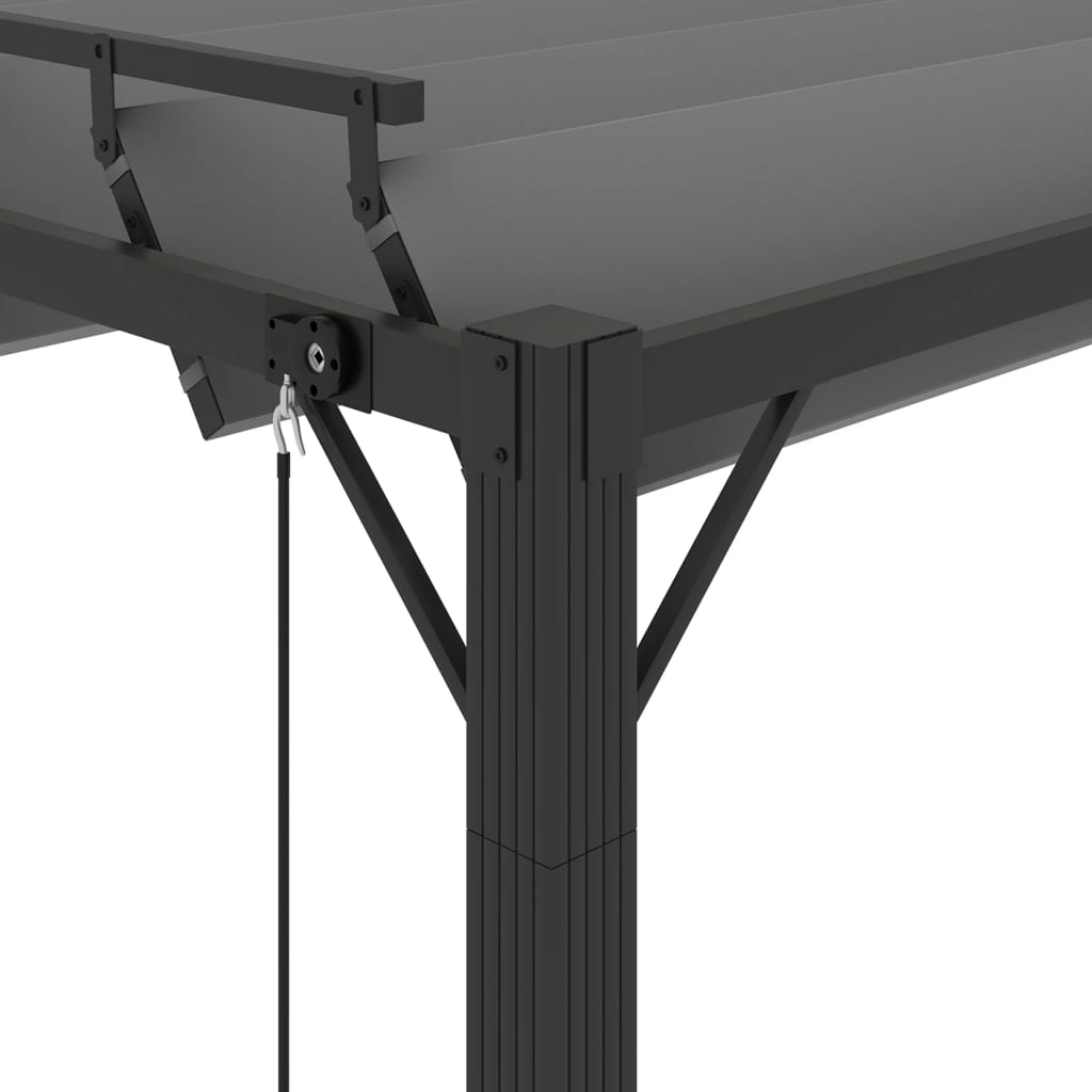vidaXL Altana z żaluzjowym dachem 3x3 m, antracyt, tkanina i aluminium