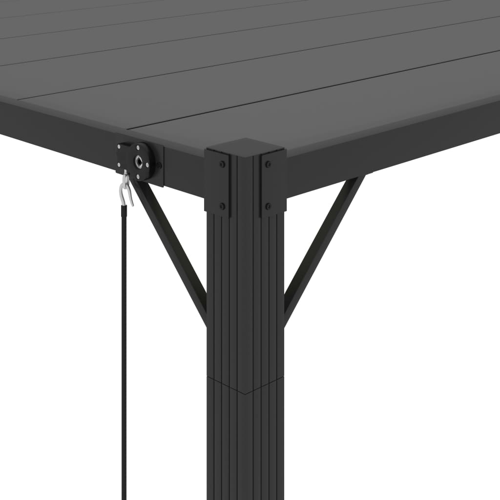 vidaXL Altana z żaluzjowym dachem 3x3 m, antracyt, tkanina i aluminium