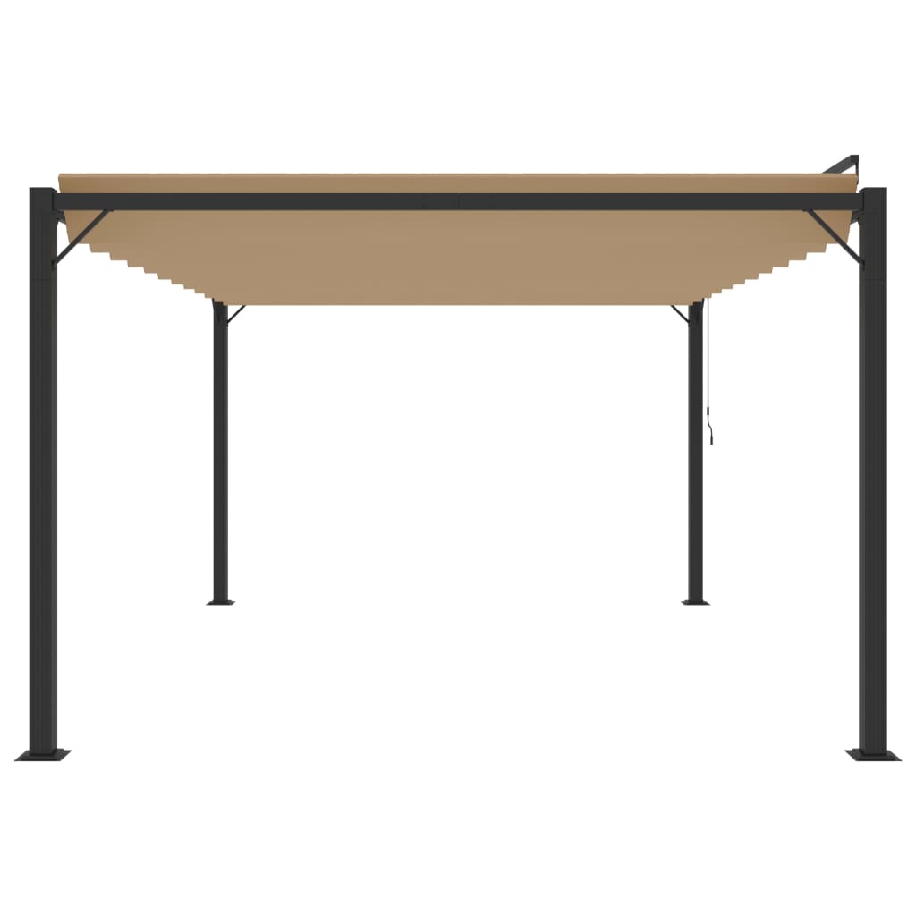 vidaXL Altana z żaluzjowym dachem 3x4 m, taupe, tkanina i aluminium