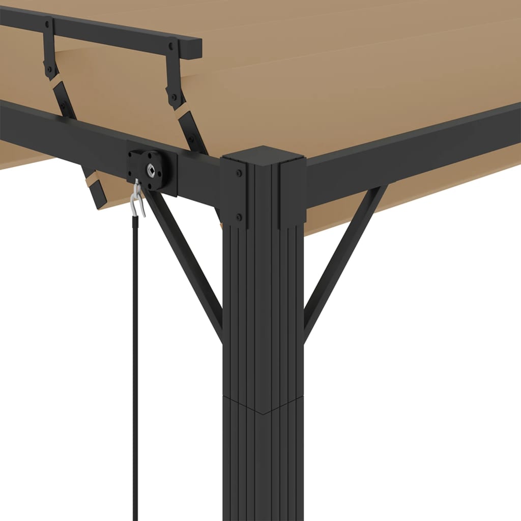 vidaXL Altana z żaluzjowym dachem 3x4 m, taupe, tkanina i aluminium