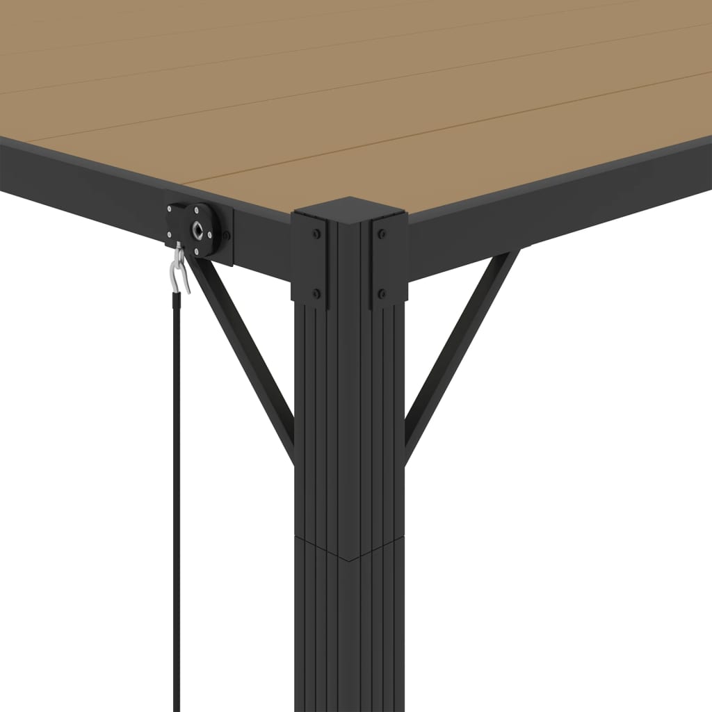 vidaXL Altana z żaluzjowym dachem 3x4 m, taupe, tkanina i aluminium