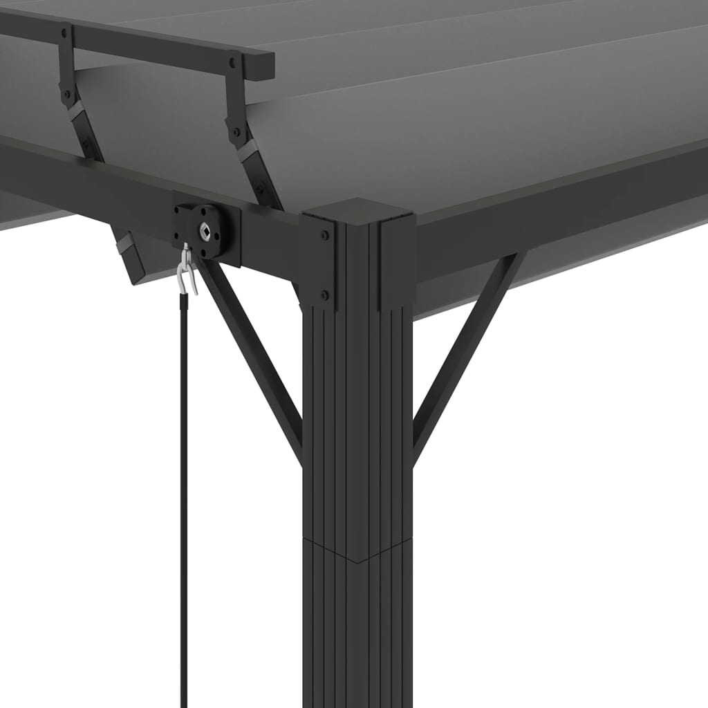 vidaXL Altana z żaluzjowym dachem 3x4 m, antracyt, tkanina i aluminium