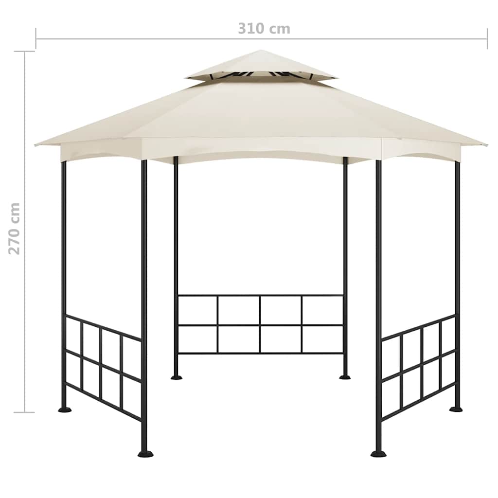 vidaXL Altana ze ściankami, 3,1 x 2,7 m, kremowa