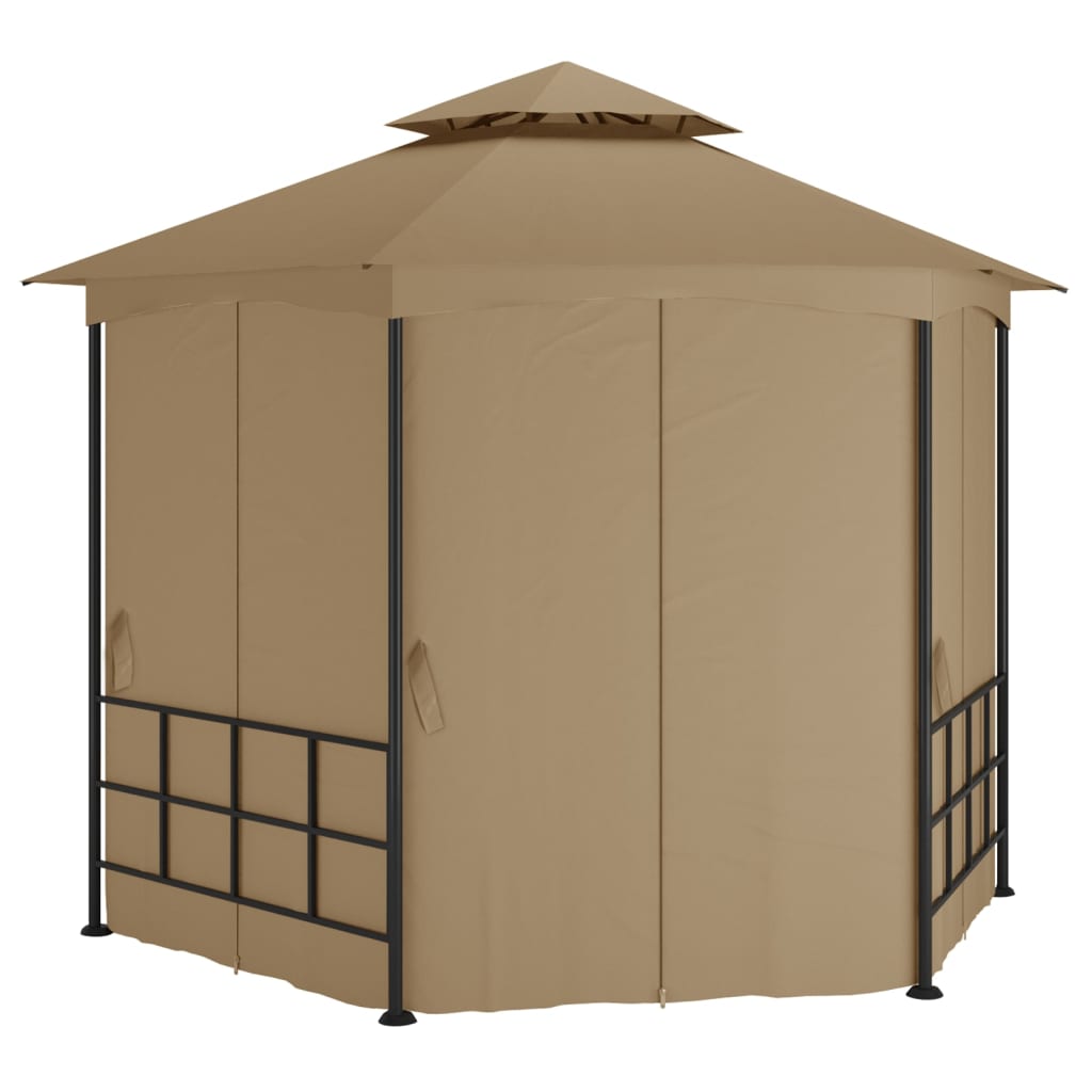 vidaXL Altana ze ściankami, 3,1 x 2,7 m, kolor taupe