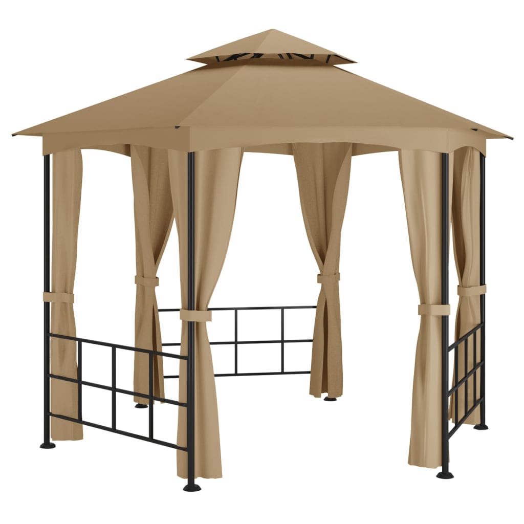 vidaXL Altana ze ściankami, 3,1 x 2,7 m, kolor taupe