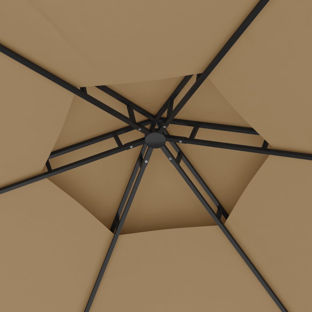 vidaXL Altana ze ściankami, 3,1 x 2,7 m, kolor taupe
