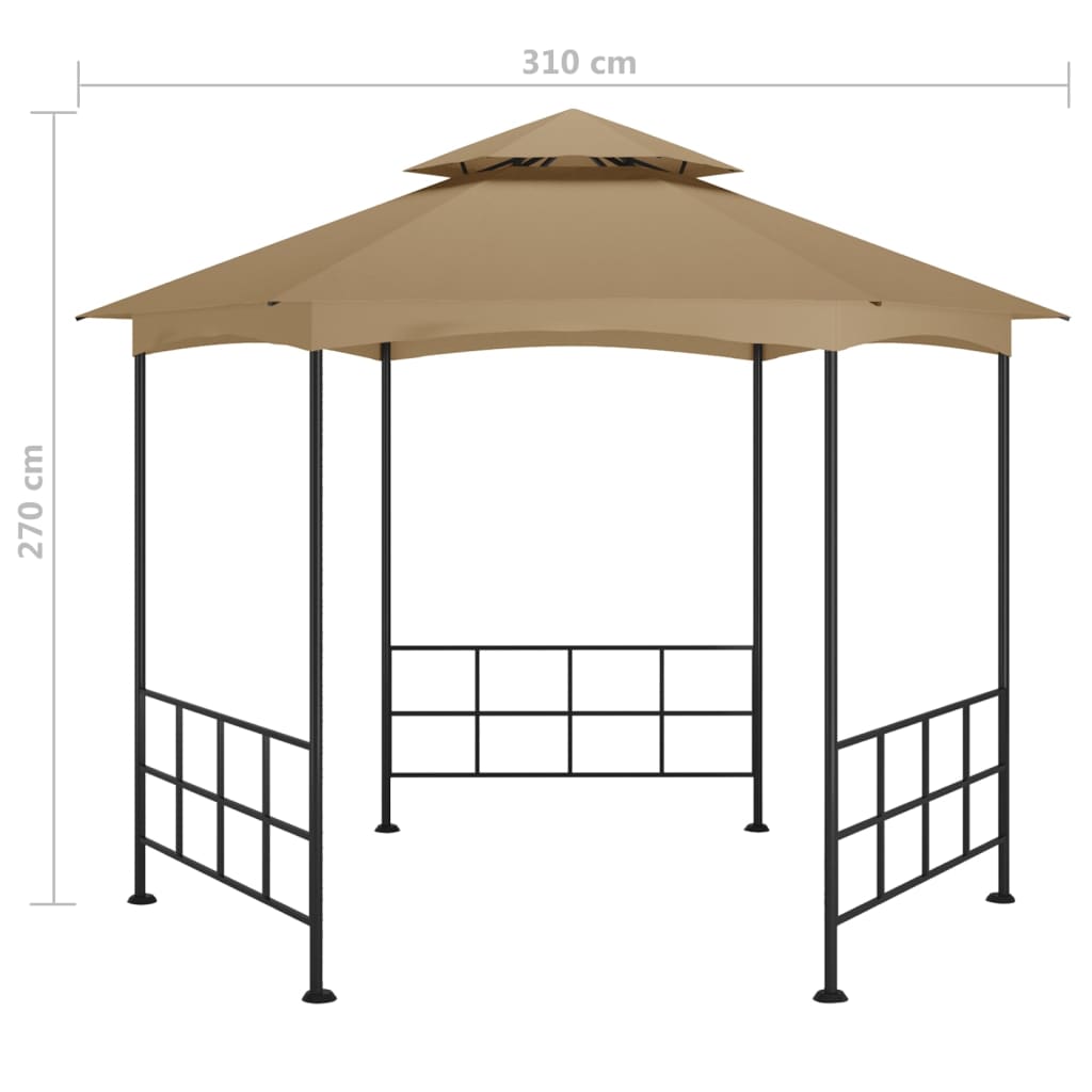 vidaXL Altana ze ściankami, 3,1 x 2,7 m, kolor taupe