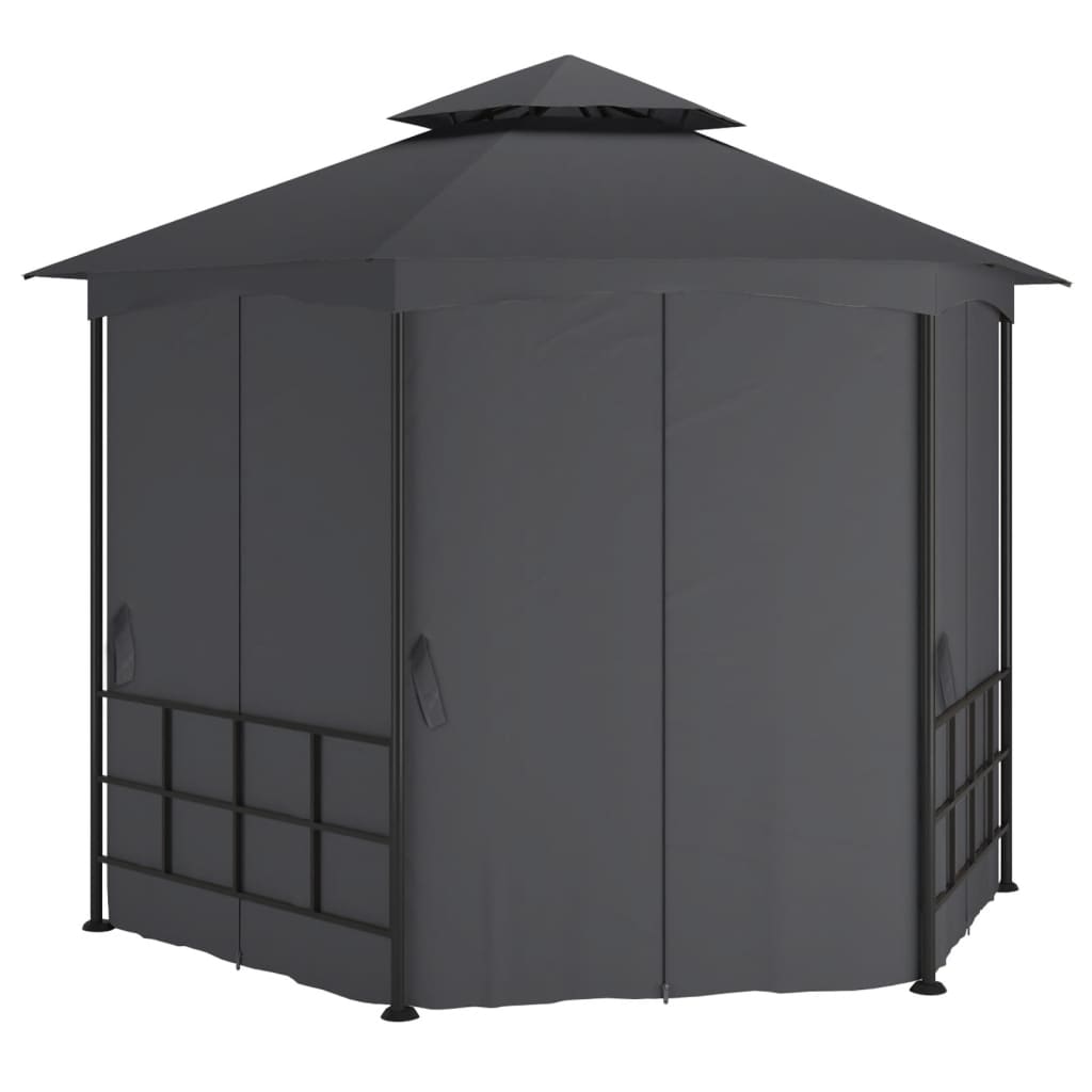 vidaXL Altana ze ściankami, 3,1 x 2,7 m, antracytowa
