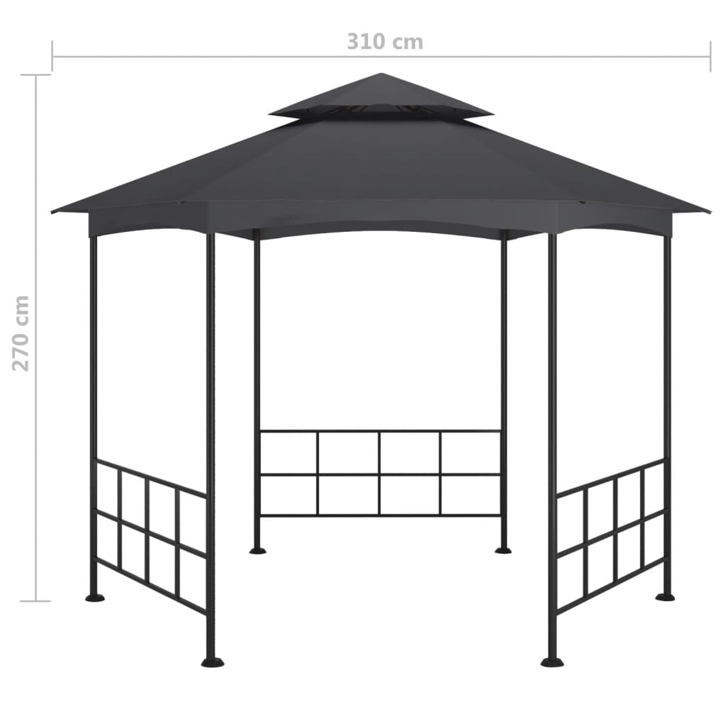 vidaXL Altana ze ściankami, 3,1 x 2,7 m, antracytowa
