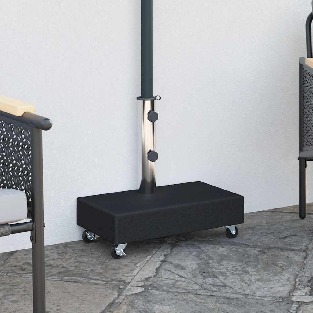 vidaXL Stojak pod parasol, czarny, 45x25x8 cm, granitowy