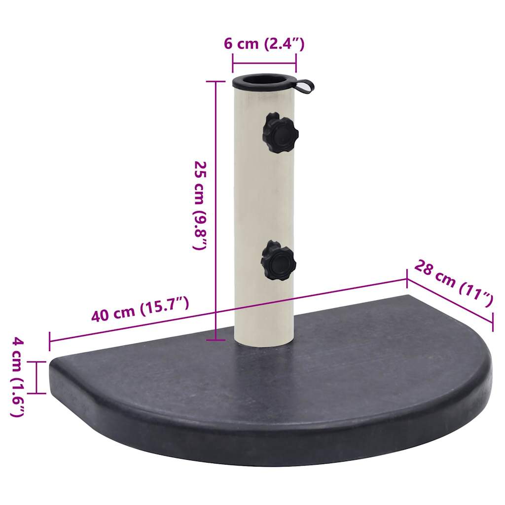 vidaXL Stojak pod parasol, czarny, 40x28x4 cm, granitowy