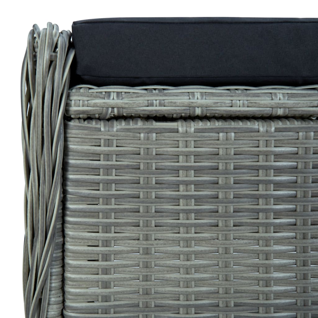 vidaXL Rozkładane krzesło ogrodowe z podnóżkiem, rattan PE, jasnoszare
