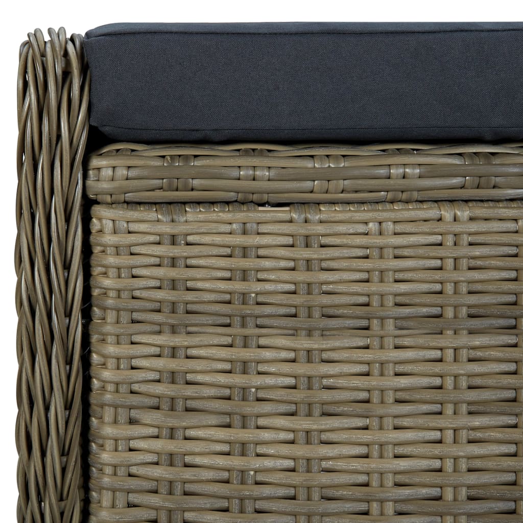 vidaXL Rozkładane krzesło ogrodowe z podnóżkiem, rattan PE, brązowe