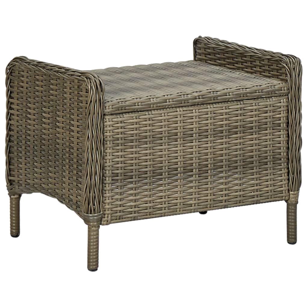 vidaXL Rozkładane krzesło ogrodowe z podnóżkiem, rattan PE, brązowe