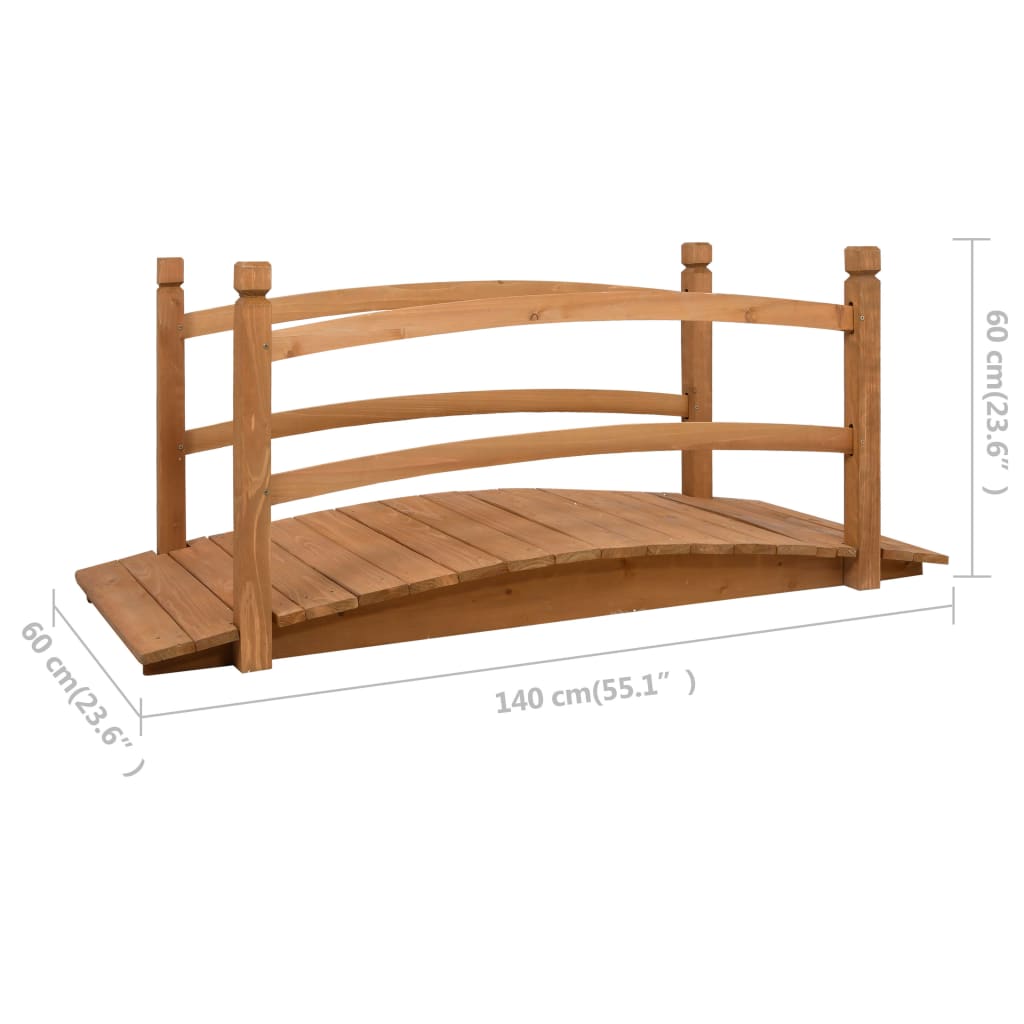 vidaXL Mostek ogrodowy, 140x60x60 cm, lite drewno jodłowe
