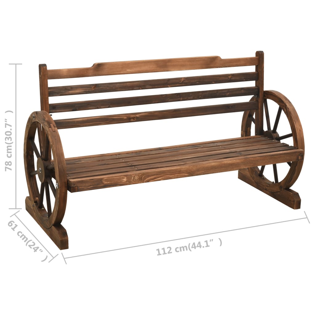 vidaXL Ławka ogrodowa, 112 cm, lite drewno jodłowe