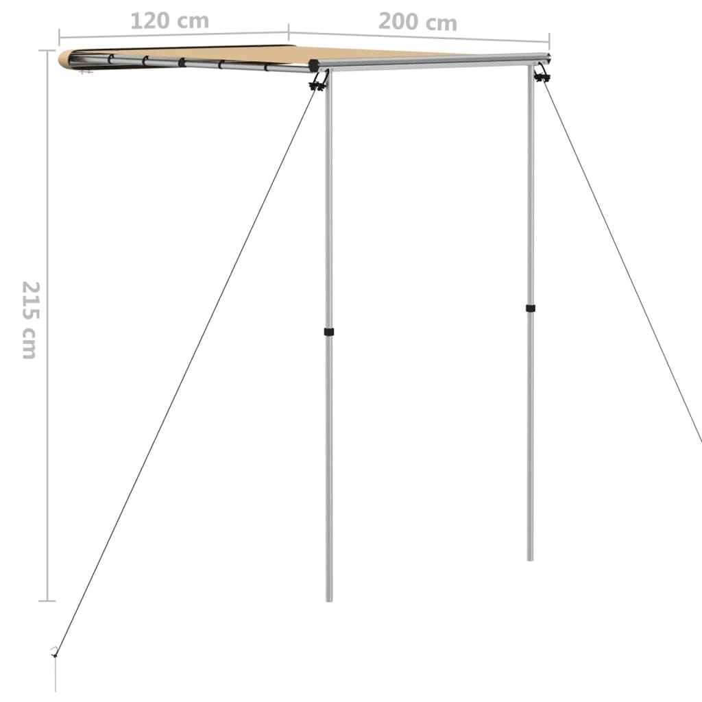 vidaXL Zadaszenie do kampera, 1,2 x 2 x 2,15 m, beżowe