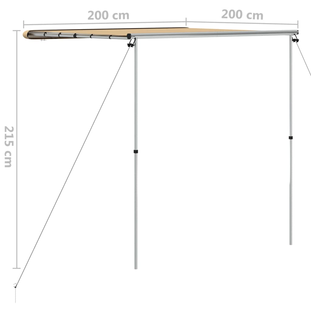 vidaXL Zadaszenie do kampera, 2 x 2 x 2,15 m, beżowe