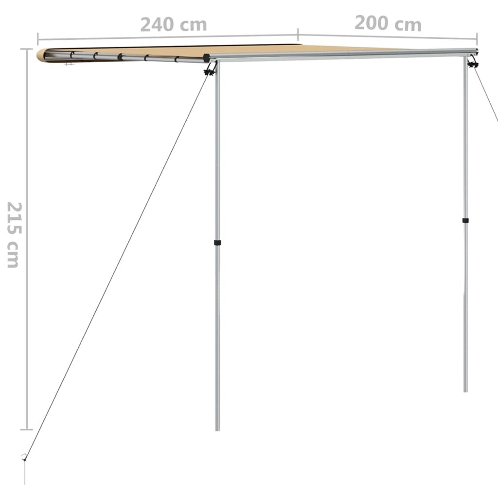 vidaXL Zadaszenie do kampera, 2,4 x 2 x 2,15 m, beżowe