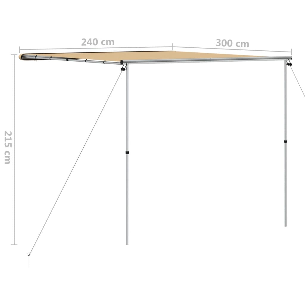 vidaXL Zadaszenie do kampera, 2,4 x 3 x 2,15 m, beżowe