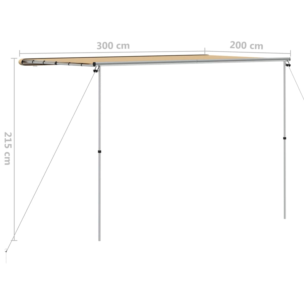 vidaXL Zadaszenie do kampera, 3 x 2 x 2,15 m, beżowe