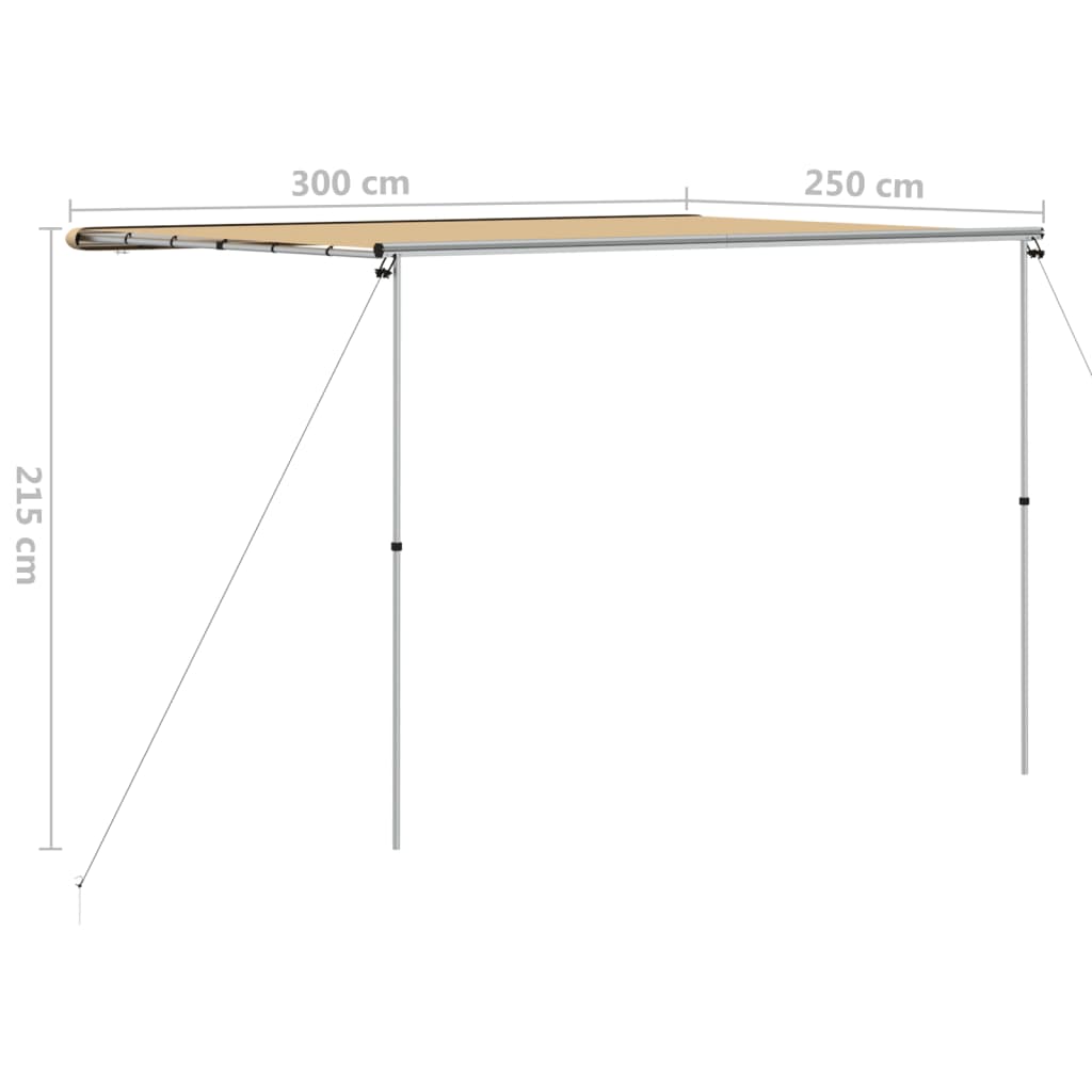 vidaXL Zadaszenie do kampera, 3 x 2,5 x 2,15 m, beżowe