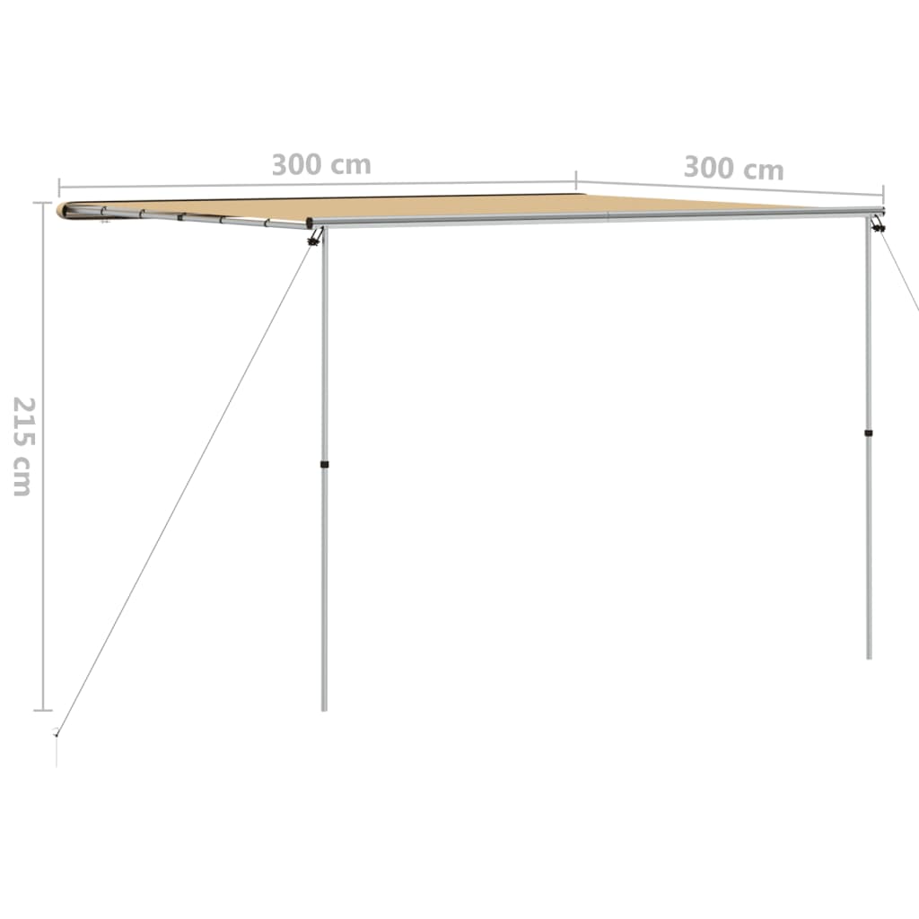vidaXL Zadaszenie do kampera, 3 x 3 x 2,15 m, beżowe