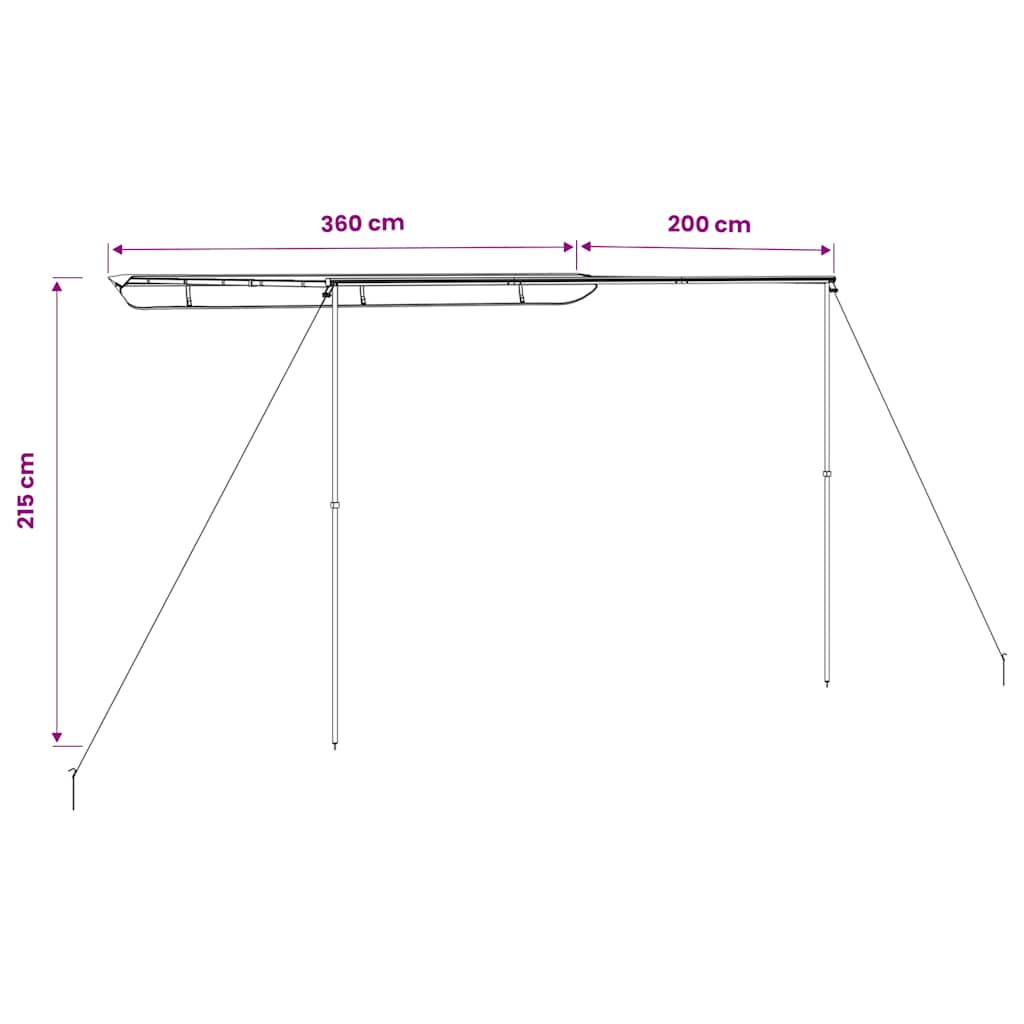 vidaXL Zadaszenie do kampera, 3,6 x 2 x 2,15 m, beżowe